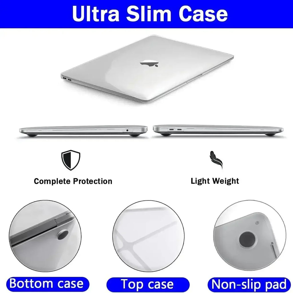 Clear Hard Shell Case Compatible with MacBook Air and MacBook Pro – 13 to 16 Inch